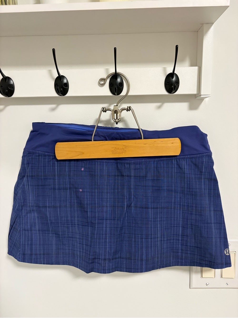 lululemon athletica blue Plaid Athletic Skort